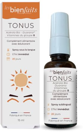 SPRAY BOOST ENERGIE | Réduit la Fatigue due au Surmenage | Soutient les performances | Gout Agrumes | Vitamine C, Acérola, Guarana et plantes | Complément Alimentaire