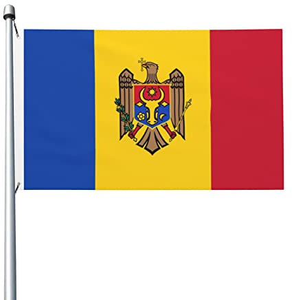 Drapeau de la Moldavie 3x5ft Drapeau Polyester - Drapeaux décoratifs extérieurs durables