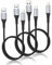 Short iPhone Charger Cable 0.6m, 3 Pack USB A to Lightning Cable Short 2FT Braided iPhone Cable Fast Charging 60 cm for Apple iPhone 14 13 12 11 Pro Max Mini 10 8 7 Plus XR XS SE, AirPods