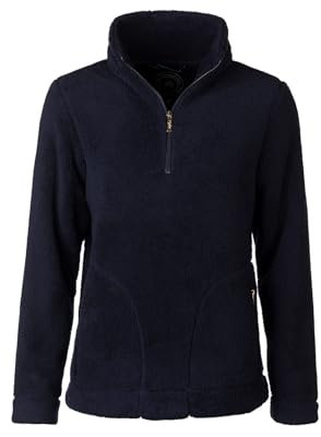 Rydale Ladies Overhead Plush Fleece Jumper Wonem's Quarter Zip Teddy Sweatshirt Fleeces (UK, Numeric, 10, Regular, Regular, Navy)