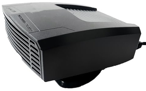 TENAGE Portable Car Heater for Window Defroster Demister,12V 24V 2 in 1 Hot and Thermal Cooling Fan,Plug-in Cigarette Lighter for Car 12V black