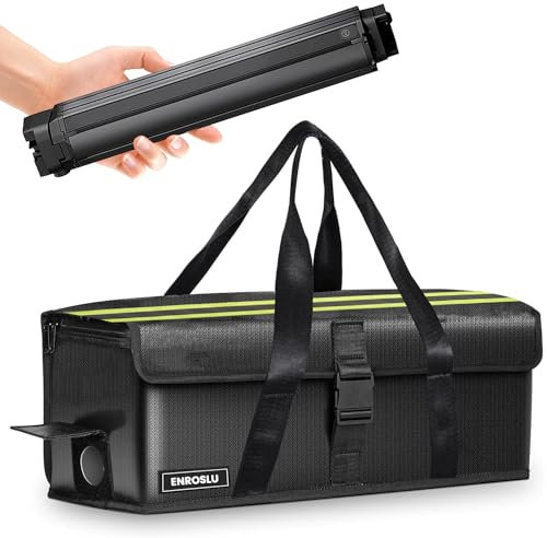 ENROSLU Ebike Sac de batterie 8 couches de protection incendie résistant au feu jusqu'à 1800 °C, étanche, bleu, L, bleue