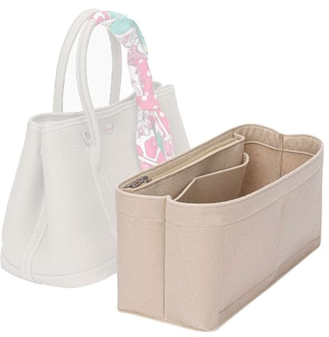 Lckaey Tragetasche Organizer für Hermes Gartenparty 30 Handtaschen Filzeinsatz Organizer Y085Khaki-M