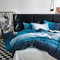 Boqingzhu Bettwäsche 220×240cm Blau Dunkelblau Hellblau Romantisch Modern Farbverlauf Wende Bettwäsche Set Bettbezug 220×240 cm und Kissenbezug 80 x 80 cm mit Reißverschluss