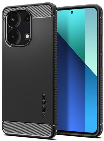 Spigen Rugged Armor Hülle Kompatibel mit Xiaomi Redmi Note 13 4G -Schwarz