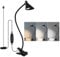Qooltek Leselampe Klemme 3 Farbmodi 10 Helligkeit, Klemmlampe für Schreibtisch Nachttisch, 5W USB betriebene Schreibtischlampe mit flexiblem Arm, schwarz