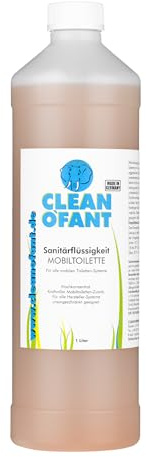 CLEANOFANT Sanitärflüssigkeit Mikrobiologisch 1 Liter - Öko Toilettenzusatz | Für Campingtoilette & Mobiltoilette - Baut Fäkalien & Gerüche ab - 100% Biologisch Abbaubar - Entsorgung über Haus-Toilette