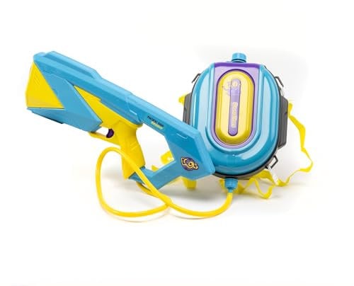 ODS Splashmatic Pacific 1900, batteriebetriebener Rucksack mit USB-Aufladung, Wasserpistole 48 cm, Tankinhalt 1900 ml, Altersempfehlung +6 Jahre, Farbe Blau und Gelb, 42688