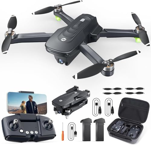 Holy Stone HS175D Drone with 4K Camera per adulti, Quadricottero RC pieghevole con ritorno automatico GPS, motore brushless seguimi, volo circolare, mantenimento dell'altitudine, volo di 46 minuti