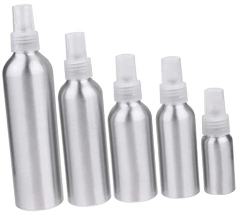 Beatifufu 5er-set Parfümflaschen Aus Aluminium mit Sprühdüsen 30–250 Ml Wiederverwendbare Reiseflaschen für Flüssigkeiten
