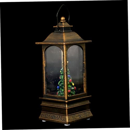 Homoyoyo Night Light Swirling Glittering Snow Globe Lantern Holiday Portable Tabletop Lantern Christmas Tree Storage Bag Christmas Light Decorations Indoor Xmas Lamp Storage Bag Plastic