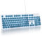 SbocKeeb Teclado Máquina de Escribir, Teclado de Membrana con Retroiluminación LED de 104 Teclas, Diseño QWERTY Americano con Teclas Redondas para Computadora/PC/Laptop/Windows