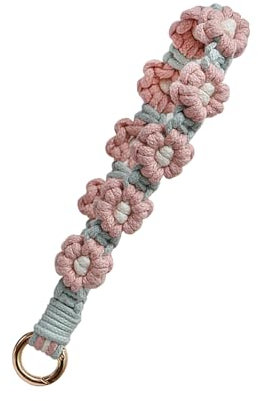 CHUQING Schlüsselanhänger Makramee Schlüsselband Kurz Stoff Schlüsselanhänger boho Mädchen Schlüsselbund Armband für Frauen