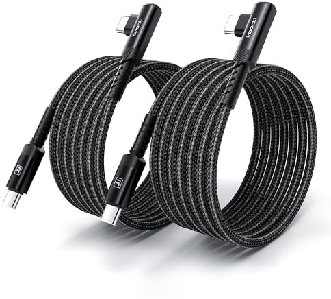 toocki USB C Kabel 60W [2 Stück] [2M+2M] PD 3.0 Schnellladekabel, Nylon Ladekabel für iPhone 17 Pro Max, Samsung Galaxy S24 S23 S22 Note 20, iPad Pro Air Mini, MacBook, Pixel