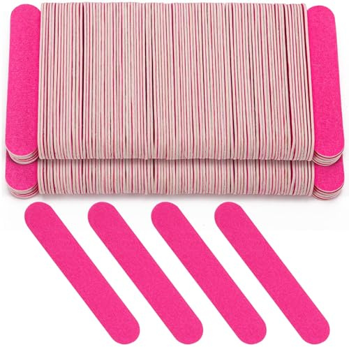 Tbestmax 400 mini limas de uñas desechables a granel de 3.4 pulgadas de doble cara para herramientas de uñas, lima profesional de grano 150