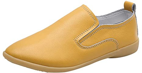 Hub Schuhe Damen Gefüttert für Damen, Flache Freizeitschuhe Schuhe Damen Boots Schwarz Absatz (Yellow, 38)