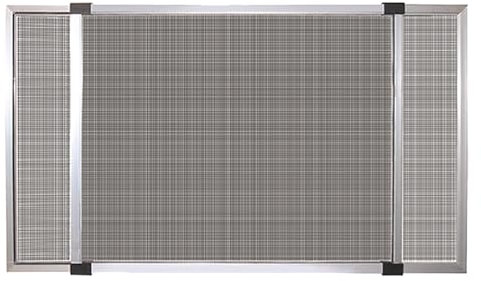Zanzariera a Telaio Estensibile Unidirezionale - Rete in Fibra di Vetro - Telaio in Alluminio Anodizzato - Diverse Misure e Colorazioni Disponibili (Alluminio/Grigio, H50x75/142cm)