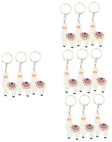 QUMIIRITY 12 Stk Alpaka-schlüsselanhänger Schlüsselanhänger Für Hängender Schlüsselanhänger Mit Alpaka-anhänger Süßer Schlüsselanhänger Autoschlüssel-schlüsselanhänger Pinata-füller Weiß Pvc