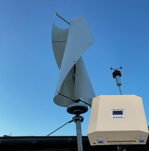 KX-ENERGIE 2000W Vertikale Windkraftanlage 24V 48V 96V Windgenerator mit Hybrid MPPT Laderegler Helix Windmühle Kits Windturbine für Home Off Grid Batterieladung Solaranlage Ergänzung