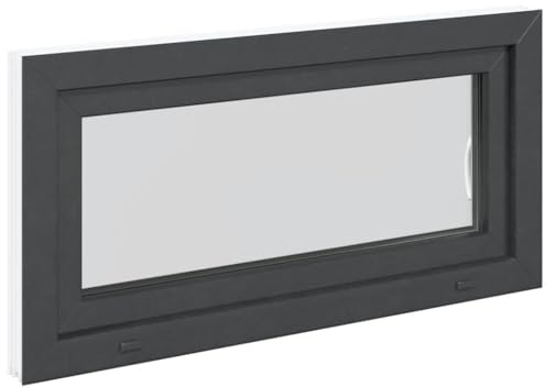 vidaXL Kellerfenster RISOR 100x50 cm Drehkipp DIN Links Anthrazit