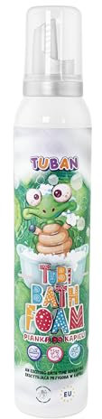 TUBAN Tubi Schaum 200 ml – Badeschaum – Feuchtigkeitsspendend – Kreatives Badeerlebnis – Spaß beim Baden – Kinderschaum für Spiel und Spaß - Grün