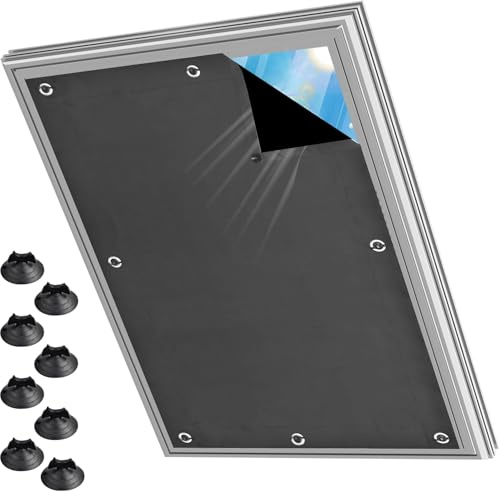 Dachfenster Verdunkelung Anpassen Größen, 100% Verdunklungs Silberbeschichtung Fenster Abdunkeln, Dachfenster Sonnenschutz mit Saugnäpfen, Dachfensterrollos für Schlafzimmer, Büros, Häuser