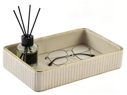 Vassoio da Portavaligie in Pelle PU XNONE, Vassoio Organizzatore da Scrivania, Organizzatore per Comodino, Portagioielli, Piatto Portaoggetti, Ciotola per Chiavi, Vassoi Decorativi per Telefono