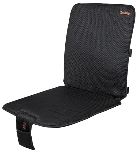 Thermrup Mobile Beheizbare Sitzauflage Ferninfrarot Sitzheizung Heizkissen– Akku- & Netzbetrieb, 3 Heizstufen, Ideal für Zuhause, Büro & Camping (40x80cm)