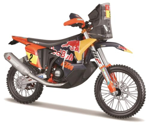 MAISTO KTM 450 Red Bull Rally Dakar 2024#8 Jeffrey Herlings, rot - Modellmotorrad 1:6 Originalgetreues Sammlermotorrad Spielzeugmotorrad mit Lenkung & Präsentationsständer, ab 8 Jahren (532246)