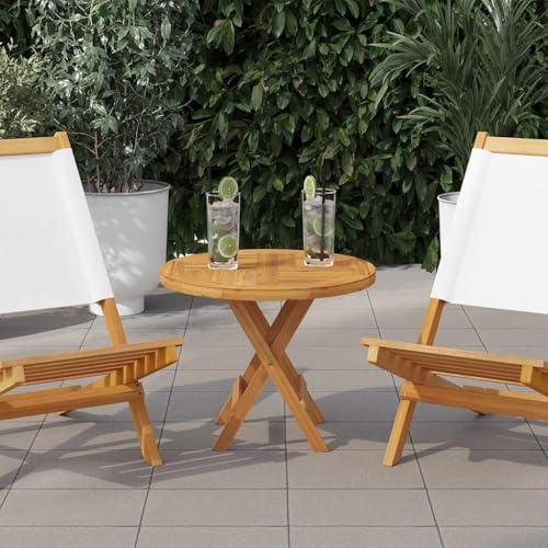 Fangmaliuyun Tischplatte Teak rund 50 cm Stärke 2,5 cm Massivholz mit Wasserlack rustikal modern robust für Küche Esszimmer Balkon Outdoor Gartenbistrotisch