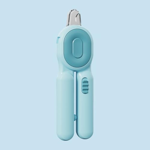 Krallenschere Für Hunde Mit Licht - 2 In 1 Haustier Nagelknipser Mit Schleifer Und LED-Leuchte Für Katzen Und Hunde, Sicher Und Einfach Zu Verwenden Für Perfekte Krallenpflege (Blau)