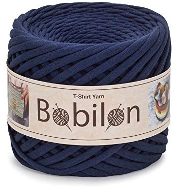 Bobilon Tshirt Yarn for Crochet, Cotton Fabric 7-9 mm, Blue Sapphire