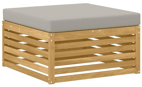 vidaXL Outdoor-Fußhocker Massivholz Akazie Weiß, Elegante Balkonmöbel, modernes Gartendesign, widerstandsfähig, pflegeleicht, modulare Gestaltung