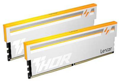 Lexar RGB DDR5 RAM 32GB Kit (2x16GB) 6000 MHz CL38, Memoria Desktop UDIMM a 288 pin per Intel XMP 3.0/AMD EXPO, DRAM per PC per gaming, AI, 1,35 V, Argento
