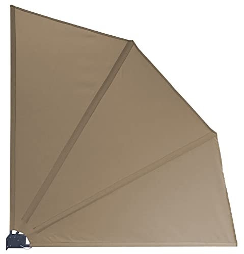 GRASEKAMP - Abanico para balcón 1972, 140 x 140 cm, Color Pardo con Soporte de Pared, Separador de privacidad