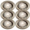 Trango 6er Set LED Einbaustrahler in Nickel Matt Rund 6729-062MCOB Bad Einbauleuchte, Deckenstrahler, Einbauspots, Deckenlampe, Spots incl. 6x 5 Watt LED Modul Ultra Flach nur 3cm Einbautiefe
