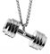 Hanessa Schmuck für Herren Hals-Kette mit Hantel-Anhänger Titan-Stahl in Silber Geschenk zu Weihnachten für Ehe-Mann/Freund/Männer