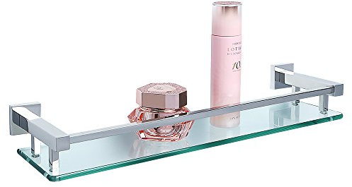 Alise gc2000 sus 304 Acero inoxidable baño estante de cristal soporte de pared, cromo pulido