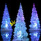 Color Changing Ice Crystal LED Christmas Tree Night Light,Acrylic Xmas Trees Battery Operated LED Light Up Desk/Tabletop Decor Lamp Ornaments for Holiday Decoration (6.5 inch)