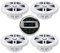 PIMAR Kit stereo con casse bianche radio bluetooth accessori barca gommone nautica (4 CASSE)