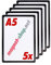 magnets4you - 5er Pack Plakatrahmen | DIN A5 | Farbe: Schwarz | perfekt für Präsentation von Werbung/Informationen im Verkaufsbereich oder auf Messen