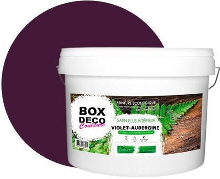 Natura Natura - Pintura de pared natural ecológica con aspecto satinado interior, 10 L, 130 m², color morado