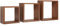MODULARREDO | INCUBO Set di 3 Mensole da Muro, Cubi Arredo, Mensole Cubo, Cubi da Parete, 35x35, 30x30 e 25x25 p15.5 cm, Ciliegio, Kit Tasselli Incluso - Made in Italy