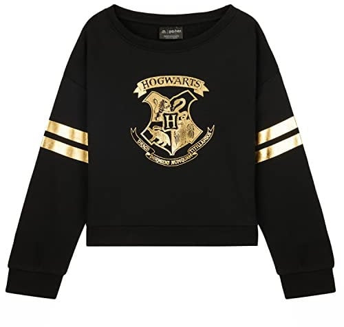 Harry Potter Mädchen Sweatshirt, Weicher und Bequemer Hogwarts Pullover - Geschenke für Mädchen (Schwarz, 13-14 Jahre)