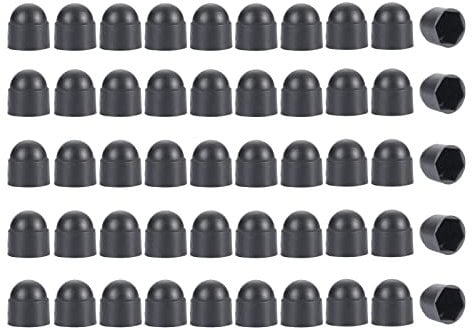 50Pcs Hex Nut Cover,M6*10 * 14 Bolt Dome Caps Covers,Plastic Dome Bolt Nut Protection Caps Cover for Bolts,Hex Hexagon Screws