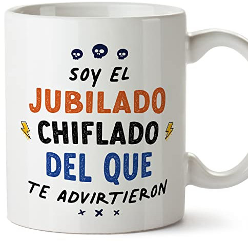 MUGFFINS Tazas para JUBILADO hombre - En Español - Todos te advirtieron - 11 oz / 330 ml - Regalo original y divertido