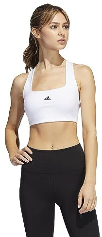 Adidas Soutien-Gorge d'entra Nement Powerimpact Soutien Moyen pour Femme, Blanc/Noir, E