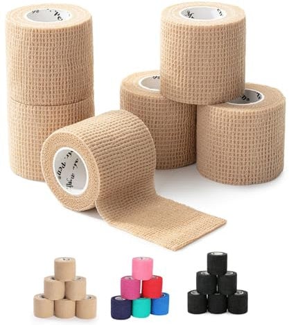 Mr. Pen- Self Adhesive Bandage Wrap, 6 Pack, Skin Colored, 2“ x 5 Yards, Cohesive Bandages, Medical Wrap, Self Sticking Bandage Tape
