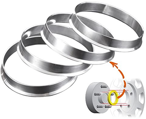 JINGLING Zentrierringe 66,5 bis 57,1 Außendurchmesser = 66,5 mm ID = 57,1 mm, Auto-Rad-Mittelnabenring, Aluminiumlegierung, 4 Stück