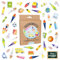 Papierdrachen 200 Bunt bedruckte Konfetti für die Einschulung - Hurra Schulkind! - einzigartige Tischdekoration für die Einschulungsparty - Aquarell - Set 1